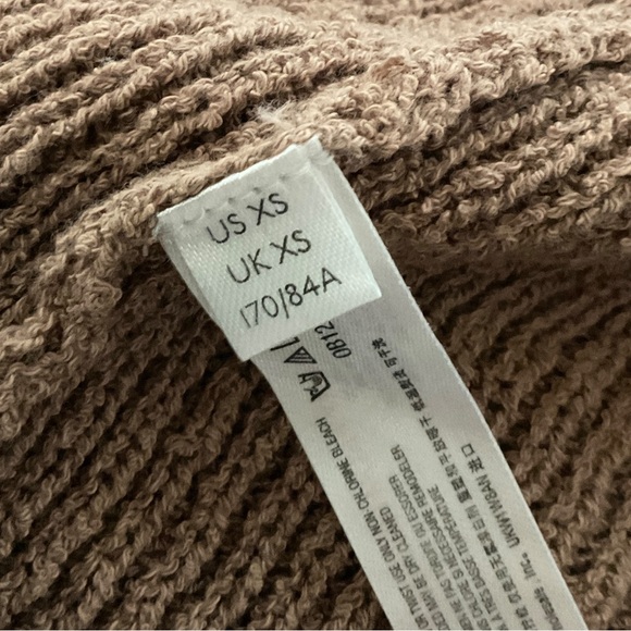 Free People Beach Sleeveless Sweater Sz XS Mock Neck Ribbed Knit Neutral Tan - Picture 9 of 10